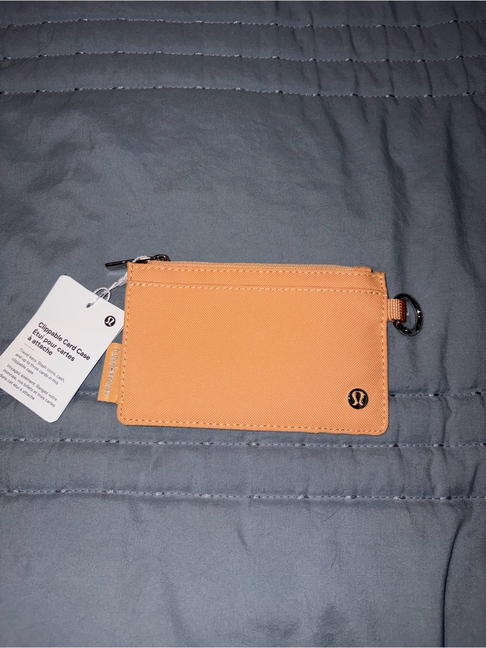 lululemon athletica Peach-Orange Clip Card Case with Keyring